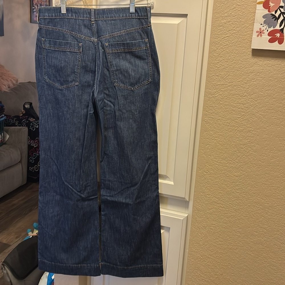 J. Crew Blue Denim Wide-Leg Pants NWT - Picture 7 of 13